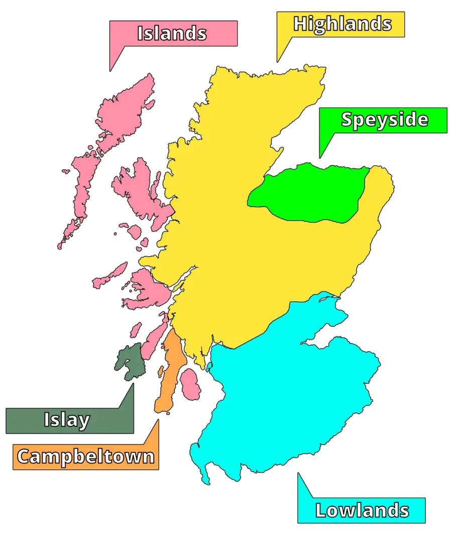 Scotch Whisky Regions Map