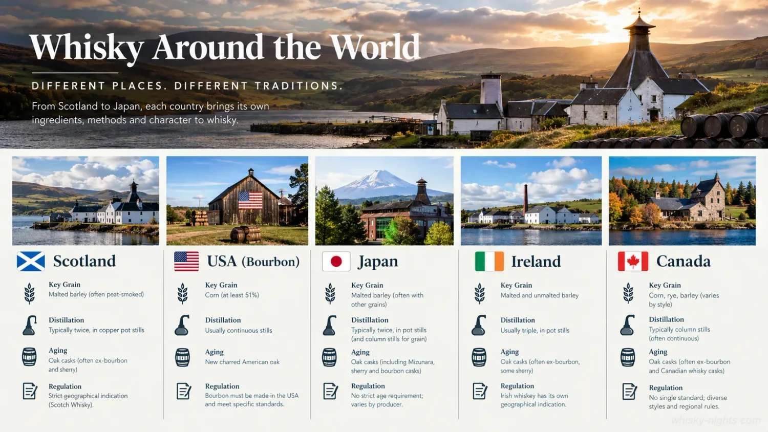 Whisky Around the World: Differences in Production and Regulations